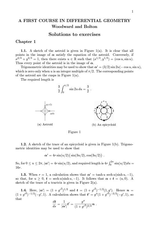 [Soultion Manual] A First Course in Differential Geometry Surfaces in Euclidean Space - Pdf